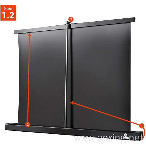 Pull up desktop table top protable projector screens